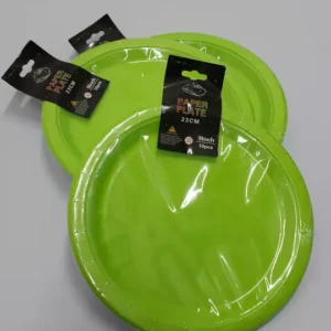 Green Large Round Paper Plates 23cm (10pc)